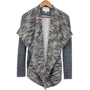 Lucky Brand Draped Mixed Media Open Knit Cardigan Extra Small